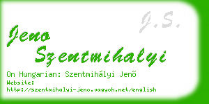 jeno szentmihalyi business card