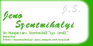 jeno szentmihalyi business card